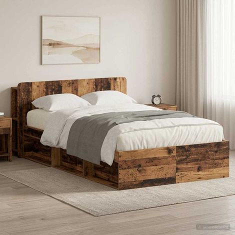 Cadre de lit avec rangement Bois ancien 120 x 190 cm vidaXL (1/5)