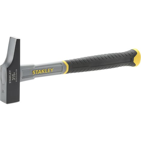 Stanley – Marteau de menuisier manche fibre de verre 315g – Tête en liaison époxy – Manche bi-matière nervuré pour meilleure prise – Pour bois dur