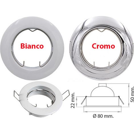 Faro empotrado fijo redondo 230 V cromo satinado – DIKF230/CR/SL
