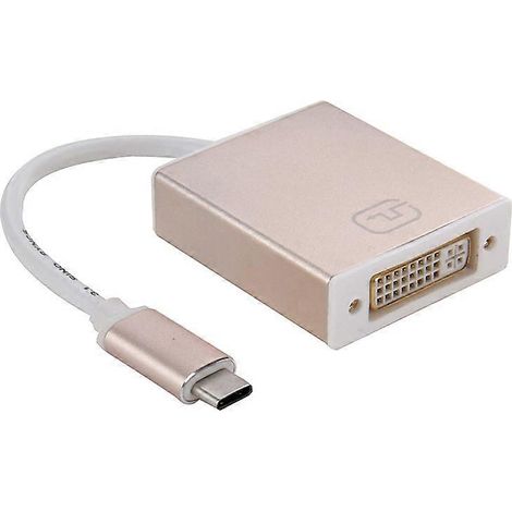 ) Câble adaptateur USB-C / Type-C 3.1 vers DVI 24+5 de 10 cm pour Chromebook Pixel 2015 de 12 pouces et tablettes Nokia N1 (or). (1/3)