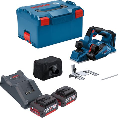 Bosch GHO 18V-26 Pialla professionale a batteria 18 V 2,6 mm senza spazzole + 2x batteria ricaricabile 4,0 Ah + caricatore + L-Boxx