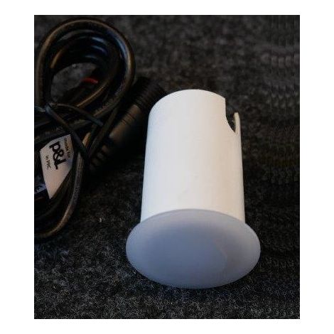 Encastré de sol LED 0.5W colerette inox 316L Ø 35mm RGB 10lm alim 12V (non incl) IK08 étanche IP67 ANDROMEDE TRAJECTOIRE