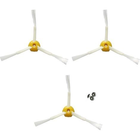 Pack de 3 Brosses Latérales pour Roomba 500, 600 et 700. Kit de 3 pales Pièces de Rechange. (1/5)