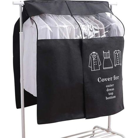 La copertura Protegge borse di indumento 90 × 110 cm Nero Coperchio Anti-Polvere Protezione-Cuscinetto Universale Indumento che Copre (1/5)