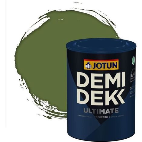 JOTUN - Peinture Bois, Lasure Opaque pour Extérieur et Intérieur Satinée - DEMI DEKK ULTIMATE - RAL 6025 - Vert Fougère - 0,75L (1/2)