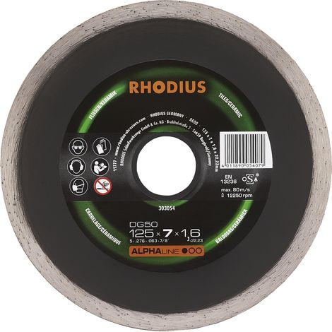 Disco de corte diamante Rhodius dg50 125 mm borde cerrado