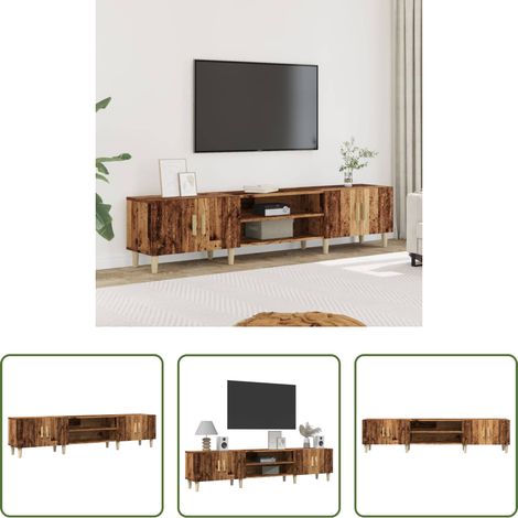 vidaXL Meuble de salle de séjour - Meuble TV vieux bois 180x31,5x40 cm bois d'ingénierie (1/5)