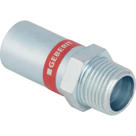 Geberit Mapress acero Transición con rosca macho y extremo de inserción, DN 40, dø 42 mm, 21939
