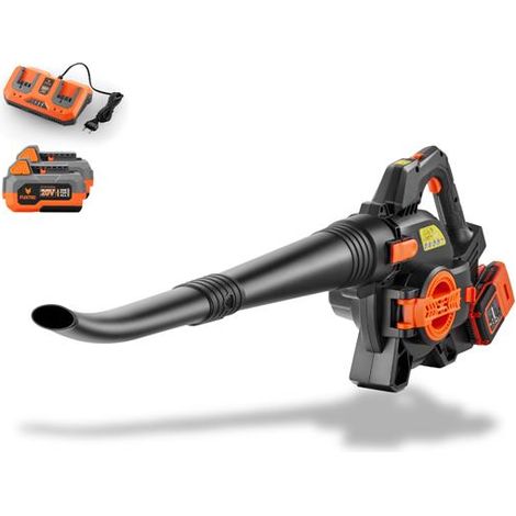 FUXTEC 40 Volt Set Soplador/Aspirador de hojas 2 en 1, potente triturado de hojas, incluye bolsa de recogida, mango ergonómico, FX-E2LBS-SET.
