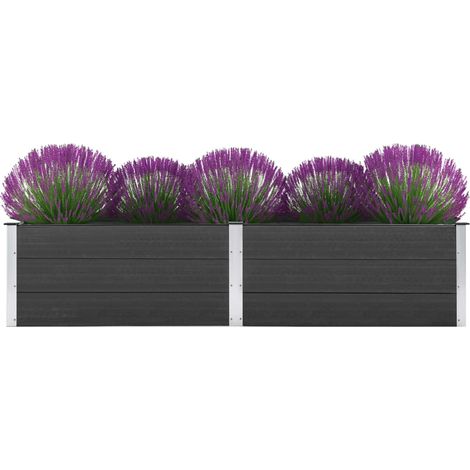Garten-Hochbeet,Blumenkasten,Pflanzkasten Balkon, Terrasse, Garten 250 x 50 x 54 cm WPC Grau VMEC905002 (1/5)