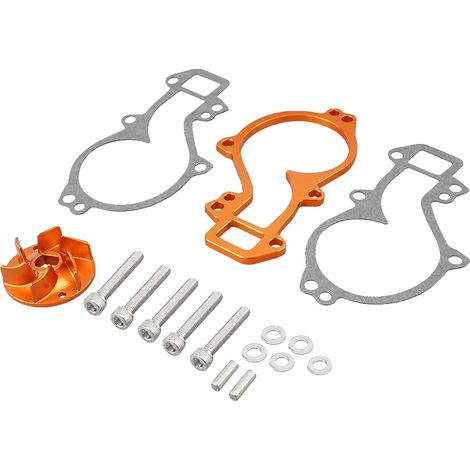 Pompa di raffreddamento ad acqua, design ad alto flusso, costruzione in alluminio CNC, arancione (1/2)