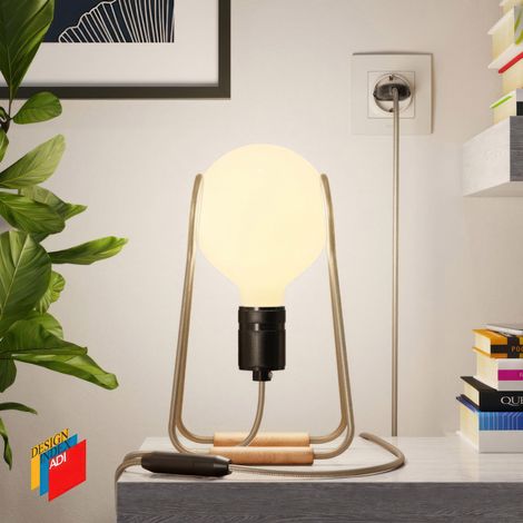 Taché Elegant, lampada da tavolo completa di cavo tessile, interruttore e spina a 2 poli (1/4)