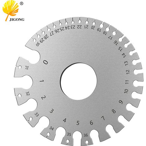 jauge de diamètre de fil, jauge de diamètre de fil en acier inoxydable conforme à la norme américaine, règle d'inspection de soudure d'échantillon, jauge d'épaisseur, jauge de soudage de fil métalliqu (1/5)