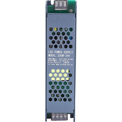 Bloc d'alimentation LED noir longue bande 200W AC175-250V24V 8.3A transformateur magnétique driver étanche