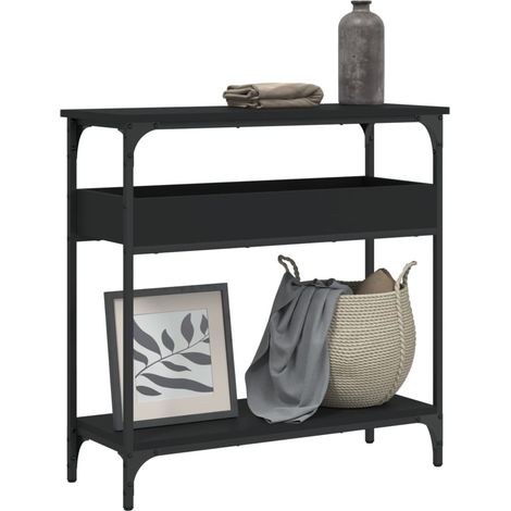 Konsolentisch mit Ablage Schwarz 75x29x75cm Holzwerkstoff (1/5)