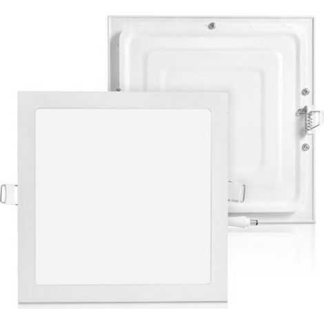 Plafonnier Encastré LED - 15 W - 4000-4500 K - Carré - Ultra-mince - Pour Plafond - Lot de 2