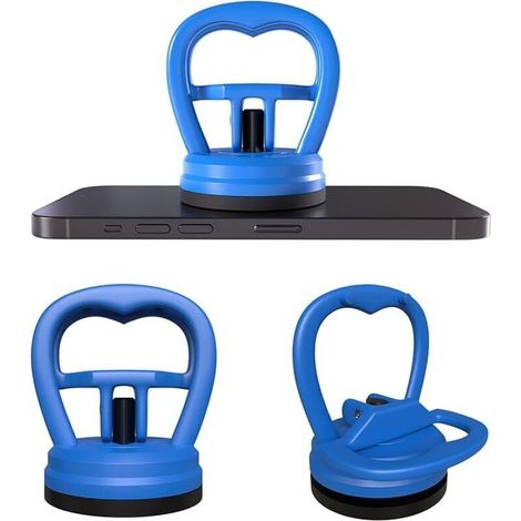 Ventouses 2 Pièces - Outil de Débosselage et d'Ouverture pour Appareils Électroniques Jusqu'à 15 kg - Robustes et Petites - Bleu (1/5)