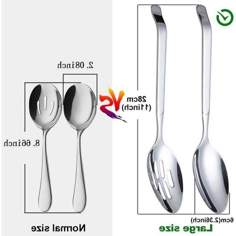 Cuillère de service Dailygoods, grande taille, en acier inoxydable, 27,5 cm x 5,8 cm, idéale pour les buffets, prise en main confortable. (1/5)