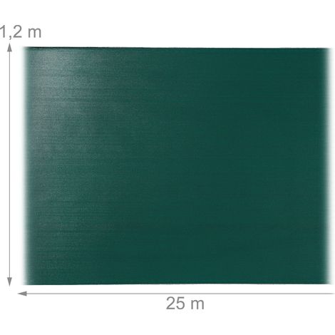 Brise-vue en tissu HDPE jardin balcon 120 x 600 cm protection des regards et du vent en vert foncé (1/4)