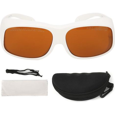 Lunettes de protection laser, 532 nm/1064 nm, résistantes à l'usure, blanches, matériau résistant aux intempéries, facile à installer et à ranger, de haute qualité et durable. (1/5)
