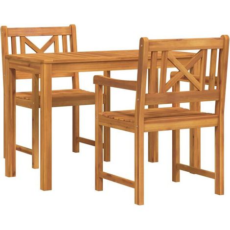 Ensemble table et chaises de jardin marron 3 pièces (1/5)