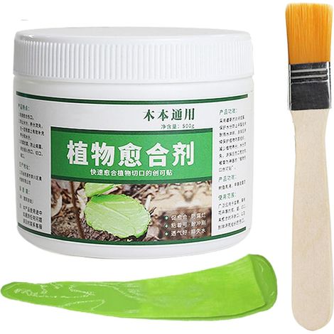 Tree Wound Sealant 500g, Pruning Paste with Brush, Tree Healing Balm, green (1/5)