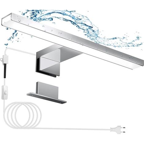 Lampe miroir salle de bain 30 cm avec interrupteur Neutre blanc 4000 K LED 5 W 230 V 500 LM étanche IP44 lampe miroir lumière de salle de bains aluminium alliage (1/5)