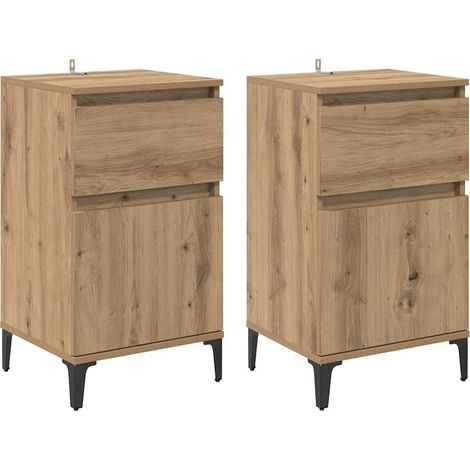 Maison Exclusive - Nachttisch 2 pcs Artisan-Eiche 40 x 35 x 70 cm