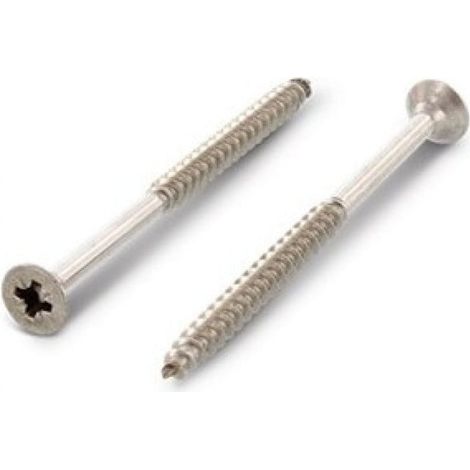 VBA Vis bois agglo Tête fraisée TF Pozi N°1 3X35 Filetage partiel Inox A4-100 pièces