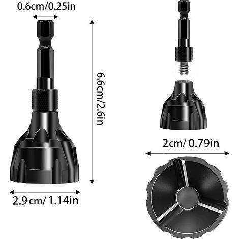 Lot de 4 ébarbeurs en carbure – Outil à chanfreiner les têtes de vis et boulons – Élimine les arêtes vives sur filetage métallique (1/5)