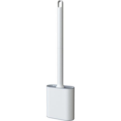 Weißer Toilettenbürstenhalter aus Silikon, tropffrei, antibakteriell, belüftete Toilettenbürste, schnelltrocknend, geruchsneutral, Wand-/Bodenmontage, Toilettenbürste für Badezimmer und Toilette