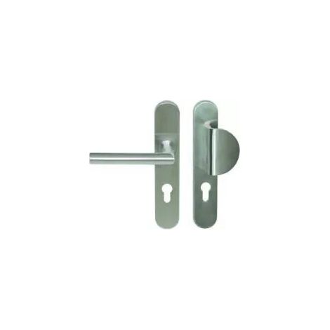 Ensemble de béquille Inox sur plaque - EUROWALE - Pomerol - Ensemble sur plaque 225 x 42 mm - EA 195 mm - Clé I (Inox 304)