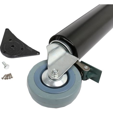 Tischbein Möbelfuss auf Rolle mit Bremse ø 60mm Höhe 870 mm Schwarz aus Stahl