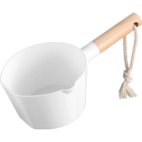 Cuillère à eau à manche en bois, louche de cuisine pour la cuisson et le service des soupes (1/5)