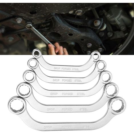 Kit de 5 clés métriques 8-22 mm, clé double demi-lune en acier chrome vanadium (type C) (1/5)