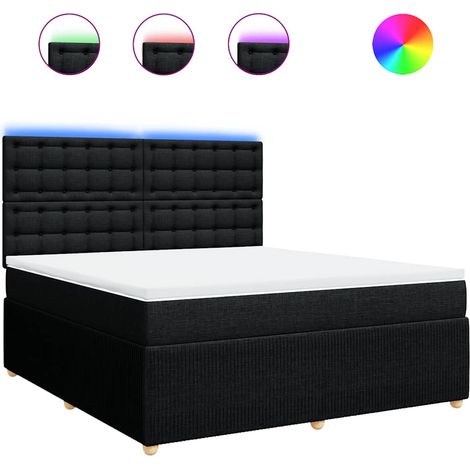 Maison Exclusive - Boxspringbett mit Matratze Schwarz 180x200 cm