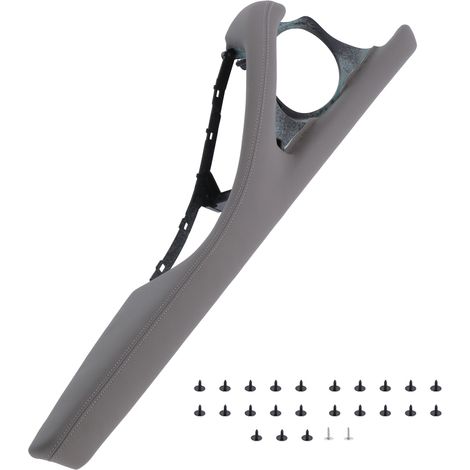 Türgriffrahmen aus ABS und Kunstleder für den Druckknopfschalter, passend für 5er BMW F10/F11/F18 (2010–2017, Linkslenker), grau (1/5)