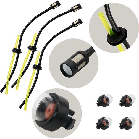 Jeu Universel De Durite Essence Et Poire Amorcage (3 Durite Et 4 Poire D'amorçage) Pour Carburateur Debroussailleuse, Pieces Detachees Debroussailleuse,Souffleur,Tronçonneuse, Stihl 025C,McCulloch3200 (1/5)