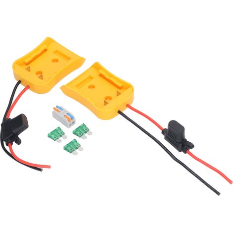 Adaptateur de batterie 2 pièces avec fusibles et borne de fil, convertisseur de Lithium pour outil électrique