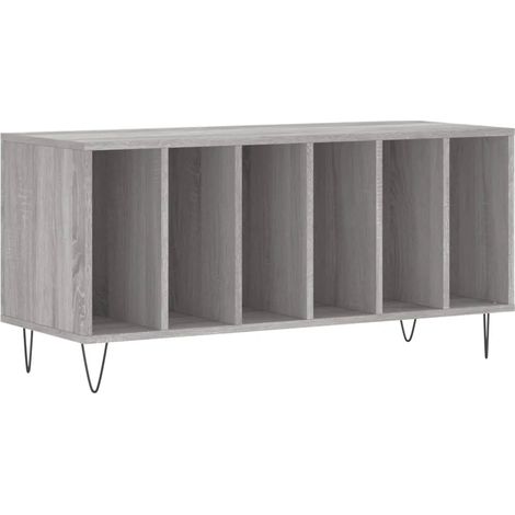 Armario para discos 100 x 38 x 48 cm estilo industrial madera de ingeniería robusta gris 020049152 (1/5)