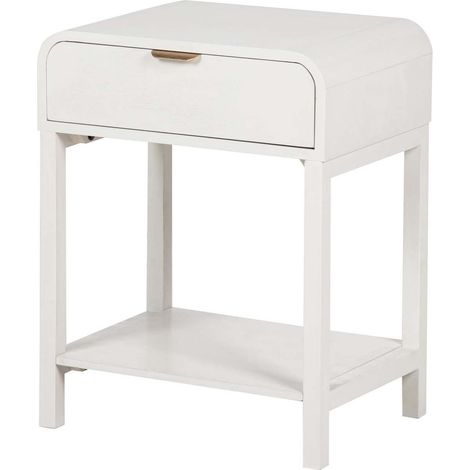 Goldener weißer Kiefern-MDF-Couchtisch 48X36X61 cm (1/5)