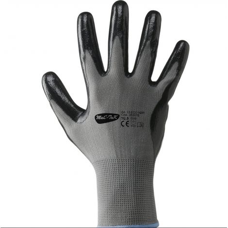 Guanti in poliestere e nitrile tg 10 nbr nero Neri