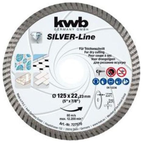 Disco de diamante kwb 727570 125 mm corte turbo