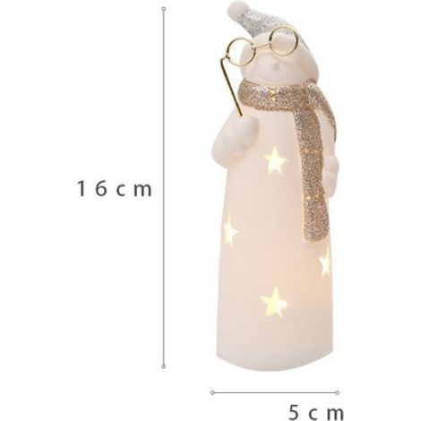 Ornement Noel - Figurine Ceramique Pere Noel Et Bonhomme De Neige - 16 Cm - Decoration Interieure - 1 Piece (1/5)