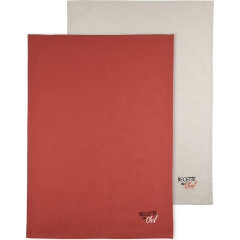 torchons de cuisine DUO 50x70 brique claire (1/5)