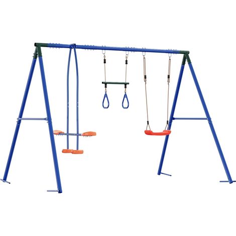 Ensemble de balançoires d'extérieur Multicolore Acier et PE vidaXL