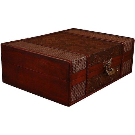 Boîte de rangement en bois vintage pour livres et autres articles divers. (1/5)