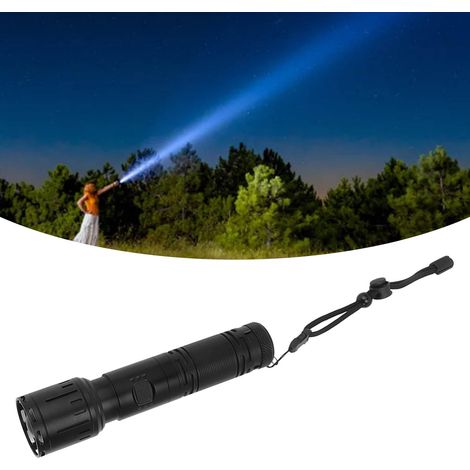 Lampe torche LED rechargeable, ultra-lumineuse, flux lumineux élevé, 5 modes, 3000 lumens, lampe torche tactique, zoomable, étanche, adaptée aux situations d'urgence, au camping, à la randonnée, à la (1/5)