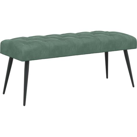 Banc avec capitonnage bouton Vert Mer 110 x 40 x 46 cm Velours vidaXL