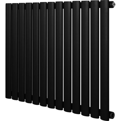 Oval Single Column Radiator - 600 x 780mm - Black (1/5)